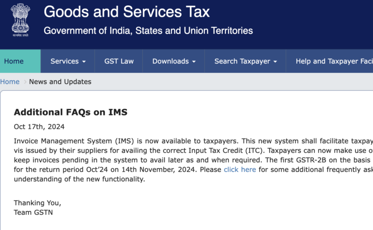 Invoice Management System (IMS) Now Live: Additional FAQs for Seamless ITC Claims by GST Portal